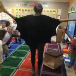 teacher dressed as bat on Storybook Character Day 2019